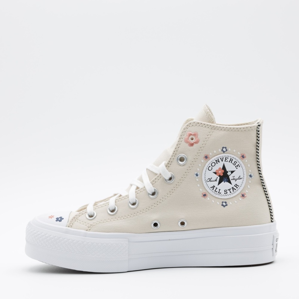Converse Women's Chuck Taylor All Star Lift Platform Floral Shoes Ivory Size 8 - Picture 5 of 12